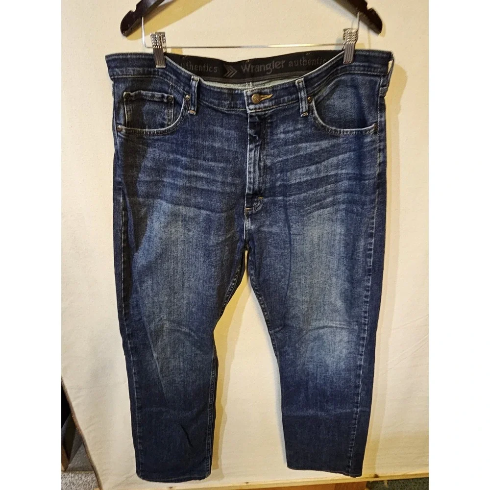 Wrangler Men's Authentics Reg Fit Straight Leg Jeans Blue 36x34‎